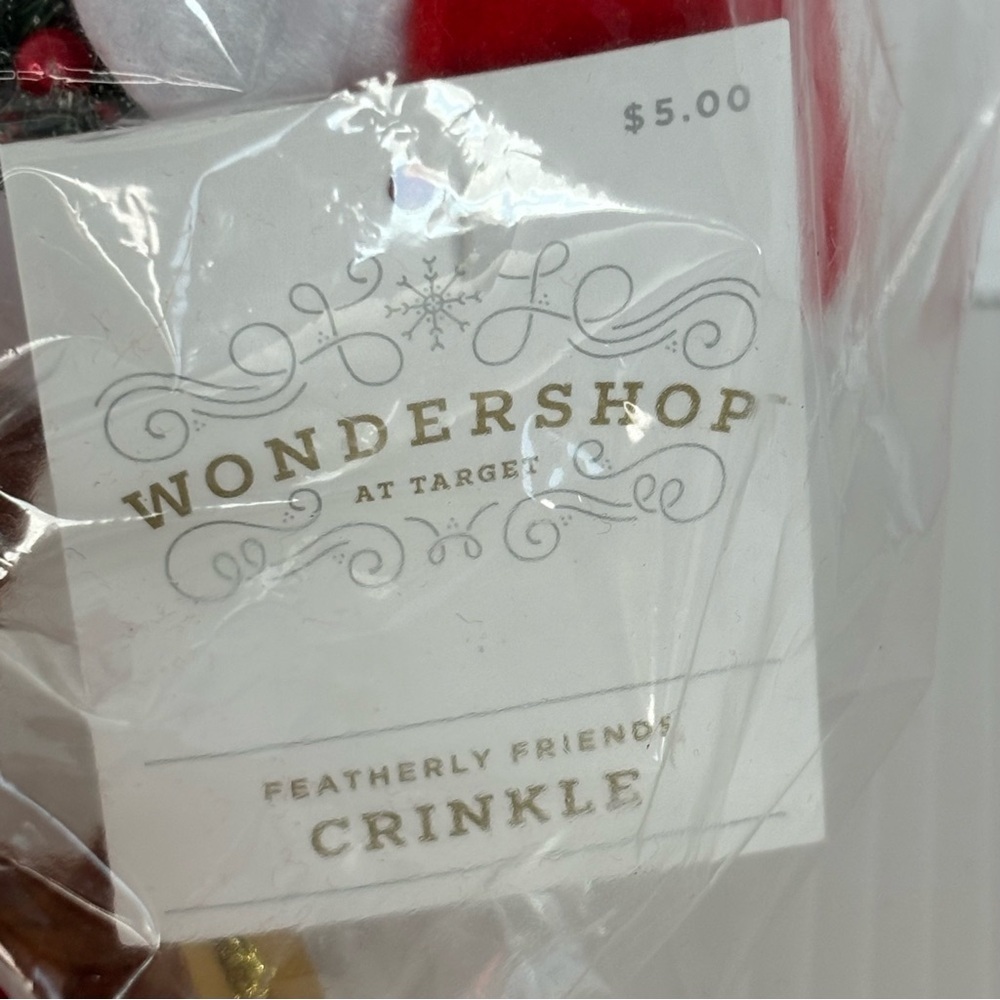 NWT Target Wondershop Featherly Friends Bird Christmas/Winter 2023 CRINKLE - Picture 3 of 3